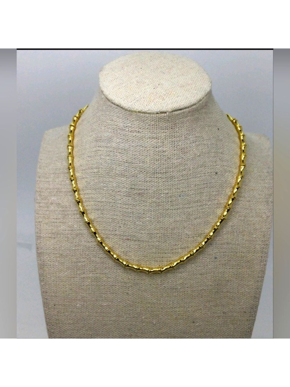 Madewell Yellow Goldtone Hourglass Beads Necklace NWOT 14"